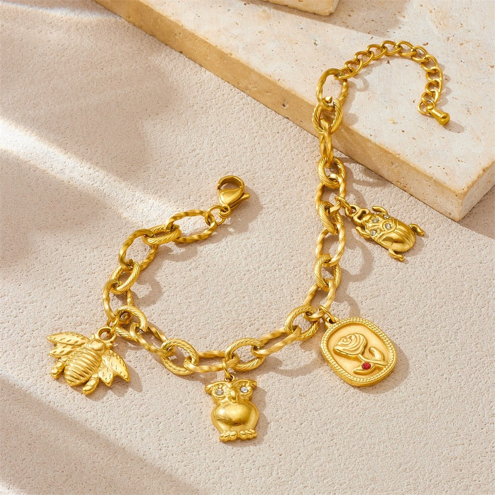 BN11: 18K Gold Plated Premium Stainless Steel Charm Bracelet