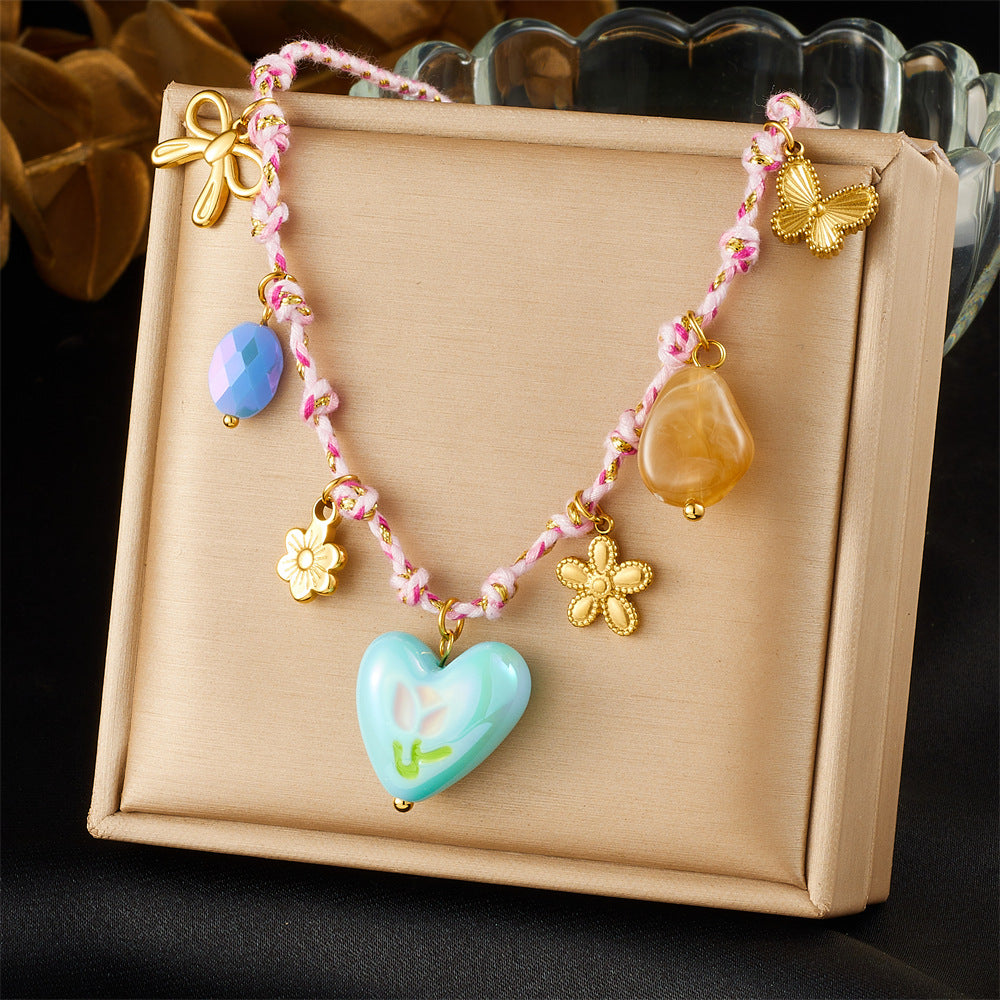 CN41: 18K Gold Plated Premium Stainless Steel Charm Necklace