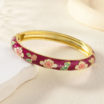 ✨🦢VC192: Vintage Victorian Enamel Bangles : Blush Inferno 🌸🕯️