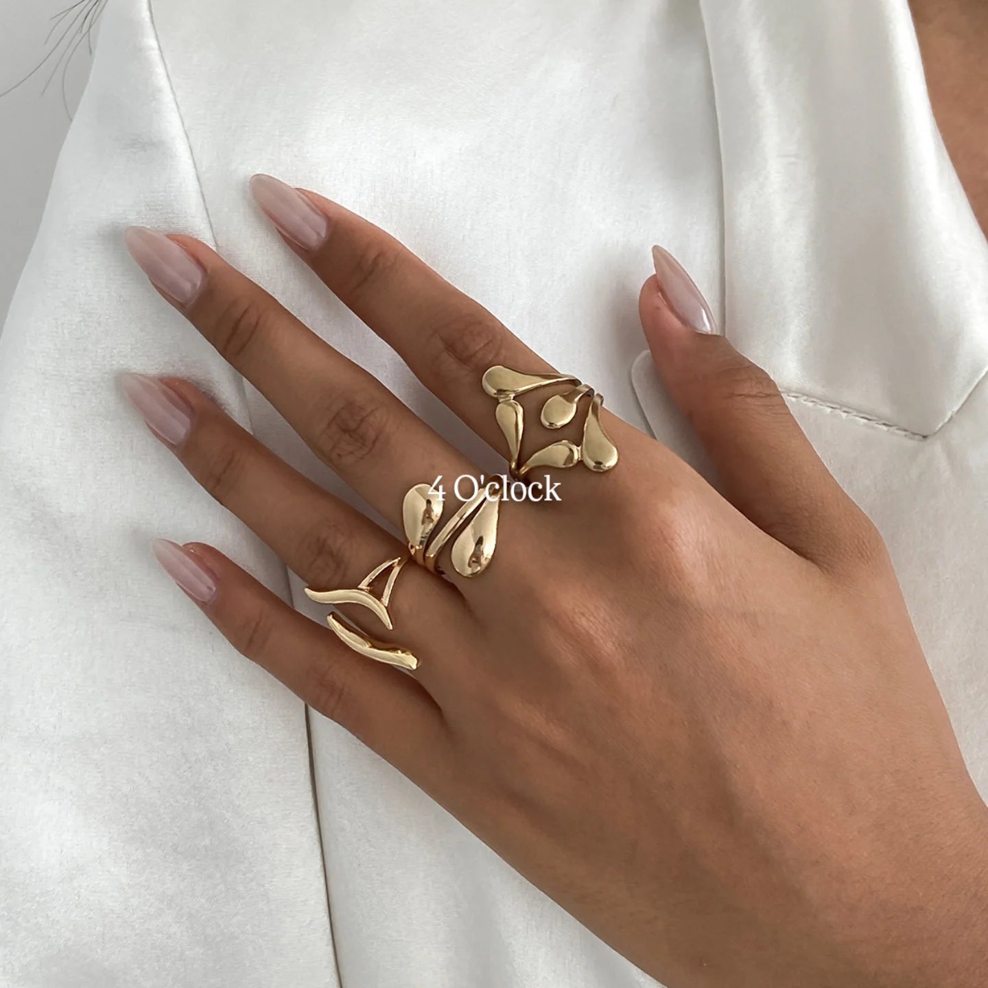 ✨RS107: Maximalistic Finger Ring Sets (Golden) - 3pcs (Full set adjustable)
