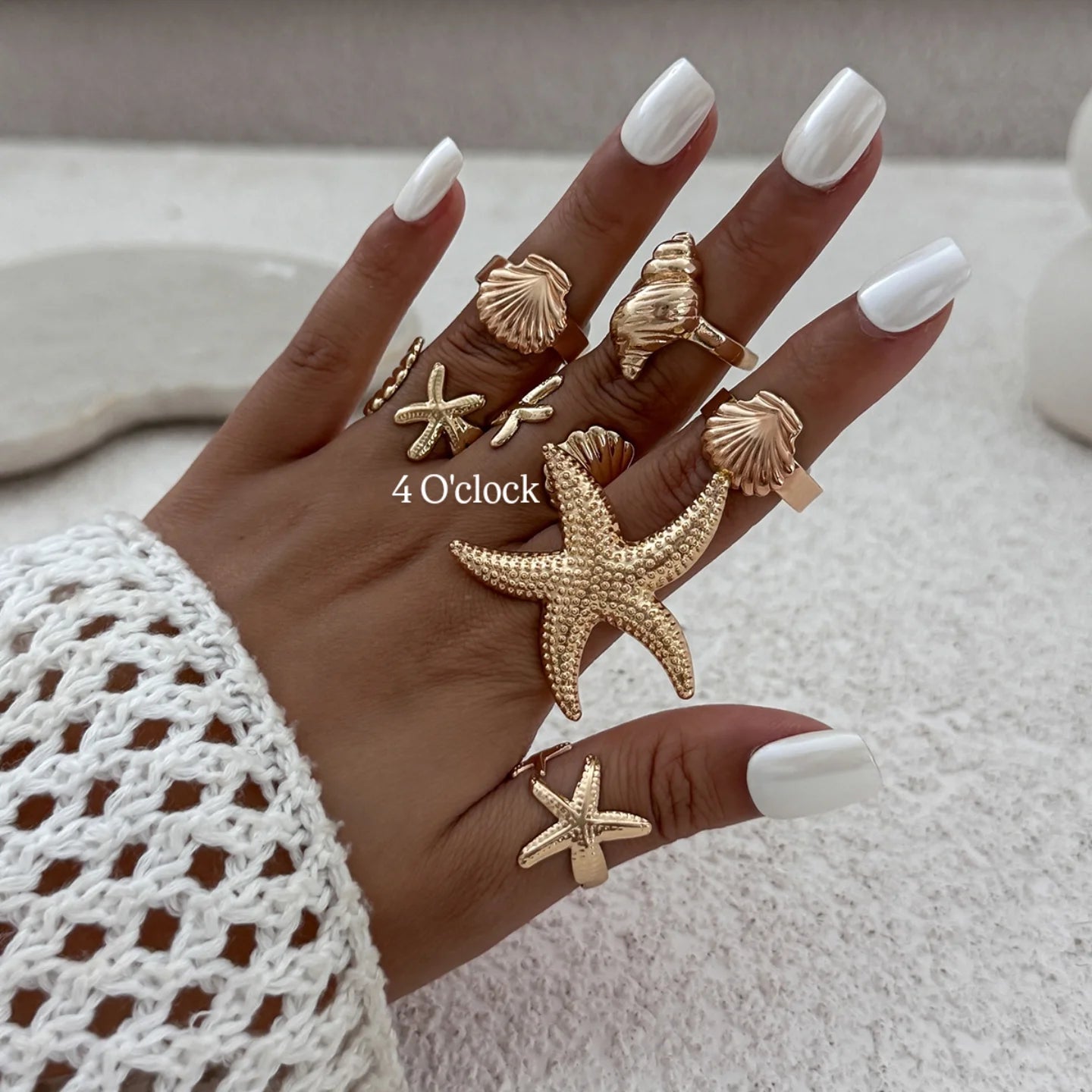 ✨RS96: Maximalistic Finger Ring Sets (Golden) - 7pcs (Full set adjustable)