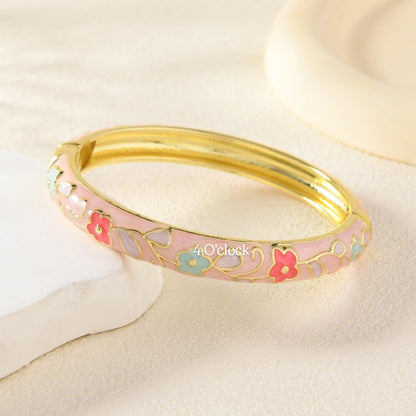 ✨🦢VC156: Vintage Victorian Enamel Bangles : Pink Carnation 🌸🕯️