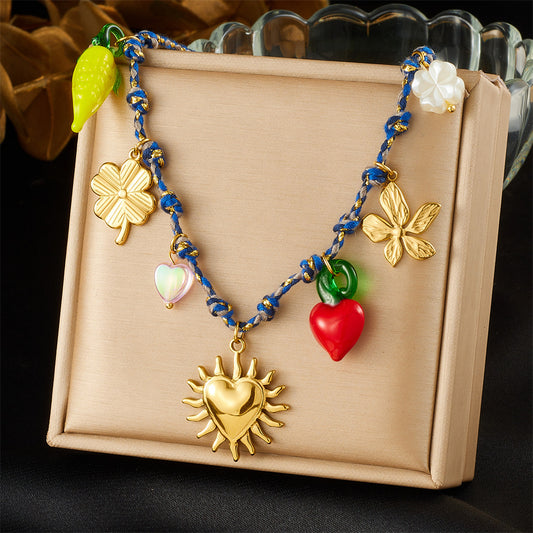 CN40: 18K Gold Plated Premium Stainless Steel Charm Necklace