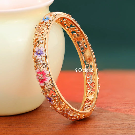 ✨🏰VC36: Cloisonné Vintage Victorian Bangles : Multicolor 🌸🕯️