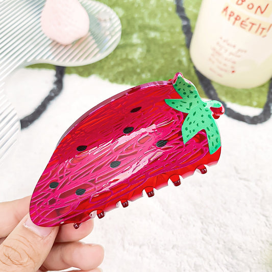 Fruit Themed Hair Clips: Strawberry