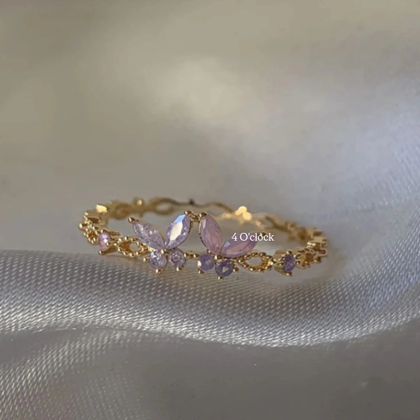 💍R014: Stainless Steel Zircon Minimalistic Finger Ring: Wisteria Dawn (With Box)✨