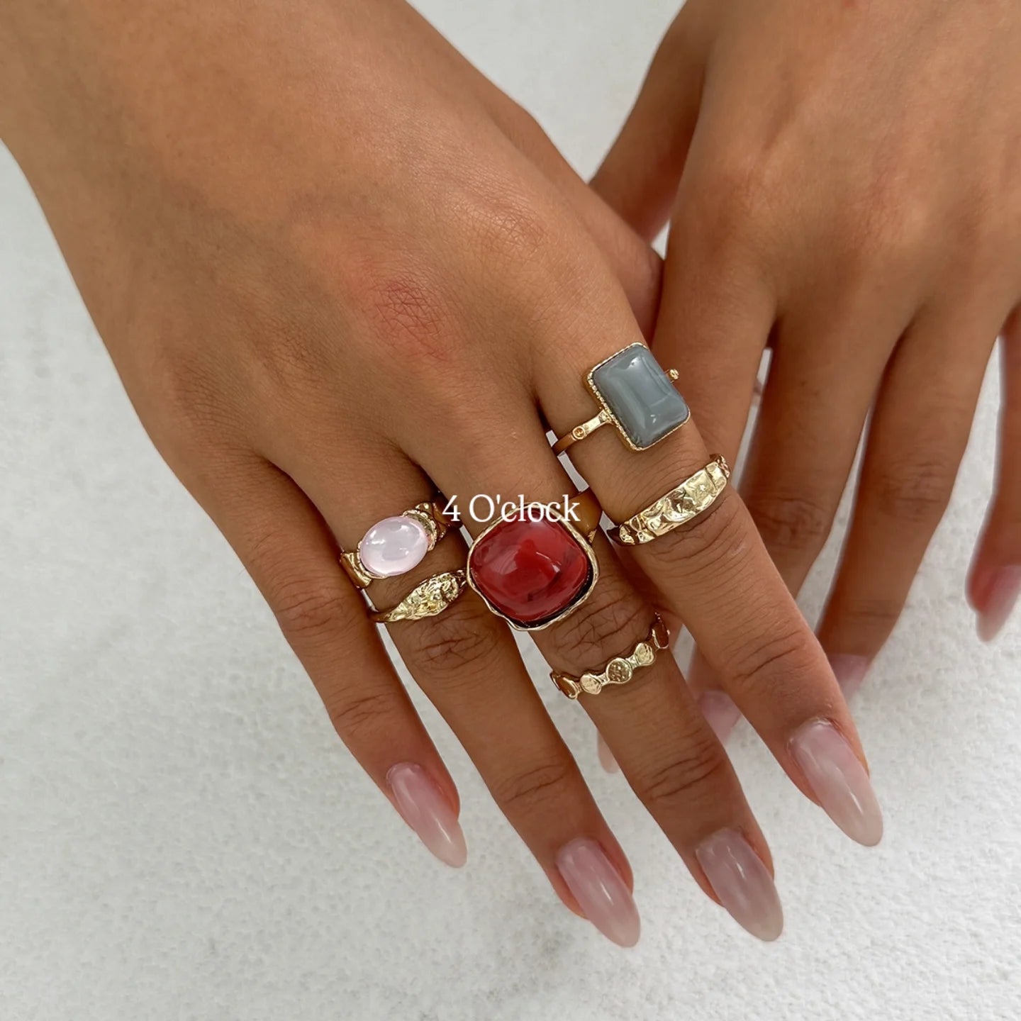 ✨RS100: Maximalistic Finger Ring Sets (Golden) - 6pcs (not adjustable)