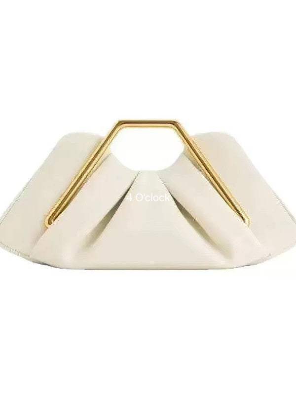 Metal Frame Handbag: Off-white