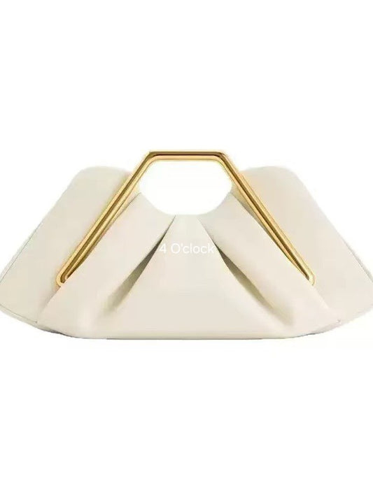 Metal Frame Handbag: Off-white