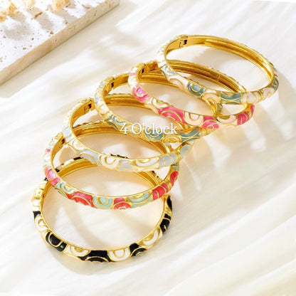 ✨🦢VC139: Vintage Victorian Enamel Bangles : Pink Harmony 🌸🕯️