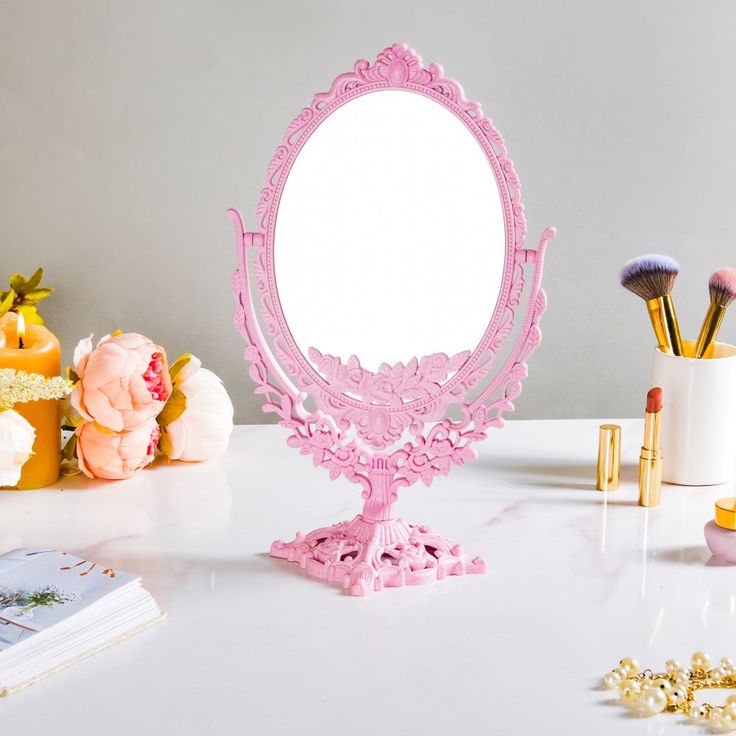 M1: Vintage Mirror: Vintage Oval: Pink