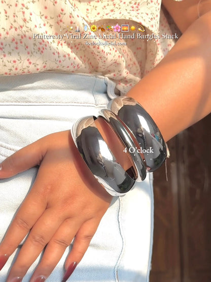 BOHO12: Boho Bangles: 3 pieces set (Silver)