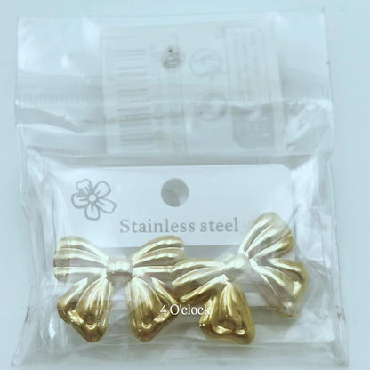 GE15: Stainless Steel Earrings: Golden Bow