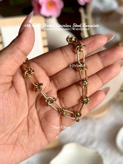 B23⚜️18k Gold Plated Stainless Steel Bracelet: Thor Chain✨