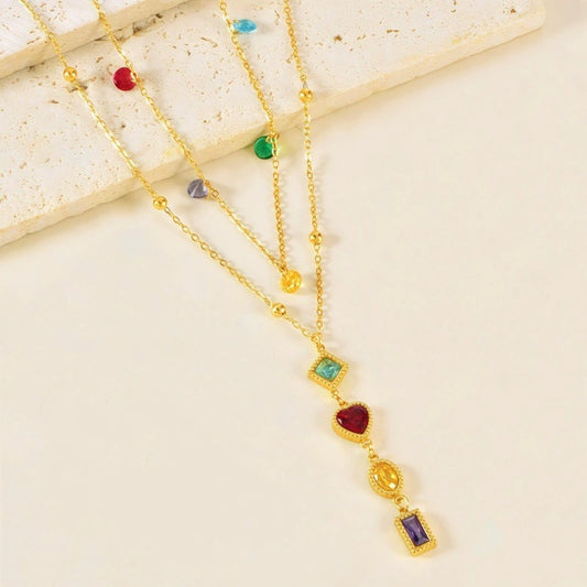 CN33: 18K Gold Plated Premium Stainless Steel Y Necklace