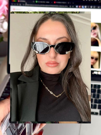 S24: Pinteresty Snake Sunglasses- Transparent + Black (with box)