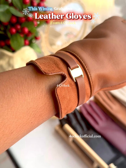 Leather Hand Gloves: Caramel