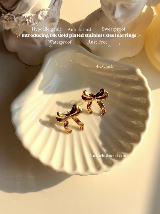 GE13: Stainless Steel Earrings: Bow Knot