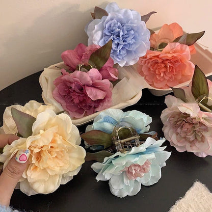 Artificial Flower Hairclaws: Peach