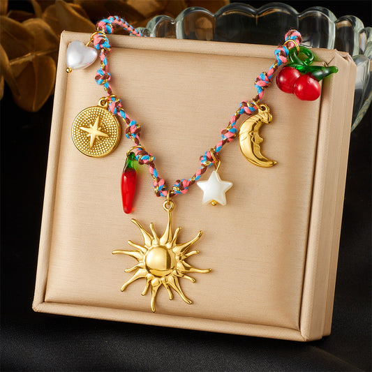 CN39: 18K Gold Plated Premium Stainless Steel Charm Necklace