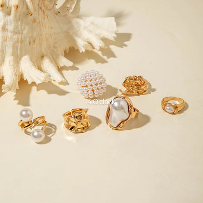 ✨RS80: Maximalistic Finger Ring Sets (Golden) - 6pcs (Adjustable-Non adjustable mixed sizes)