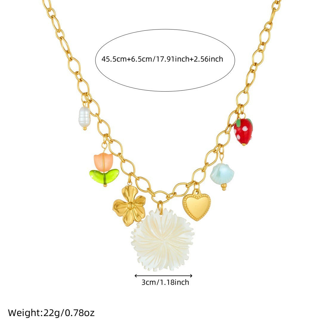 CN43: 18K Gold Plated Premium Stainless Steel Charm Necklace