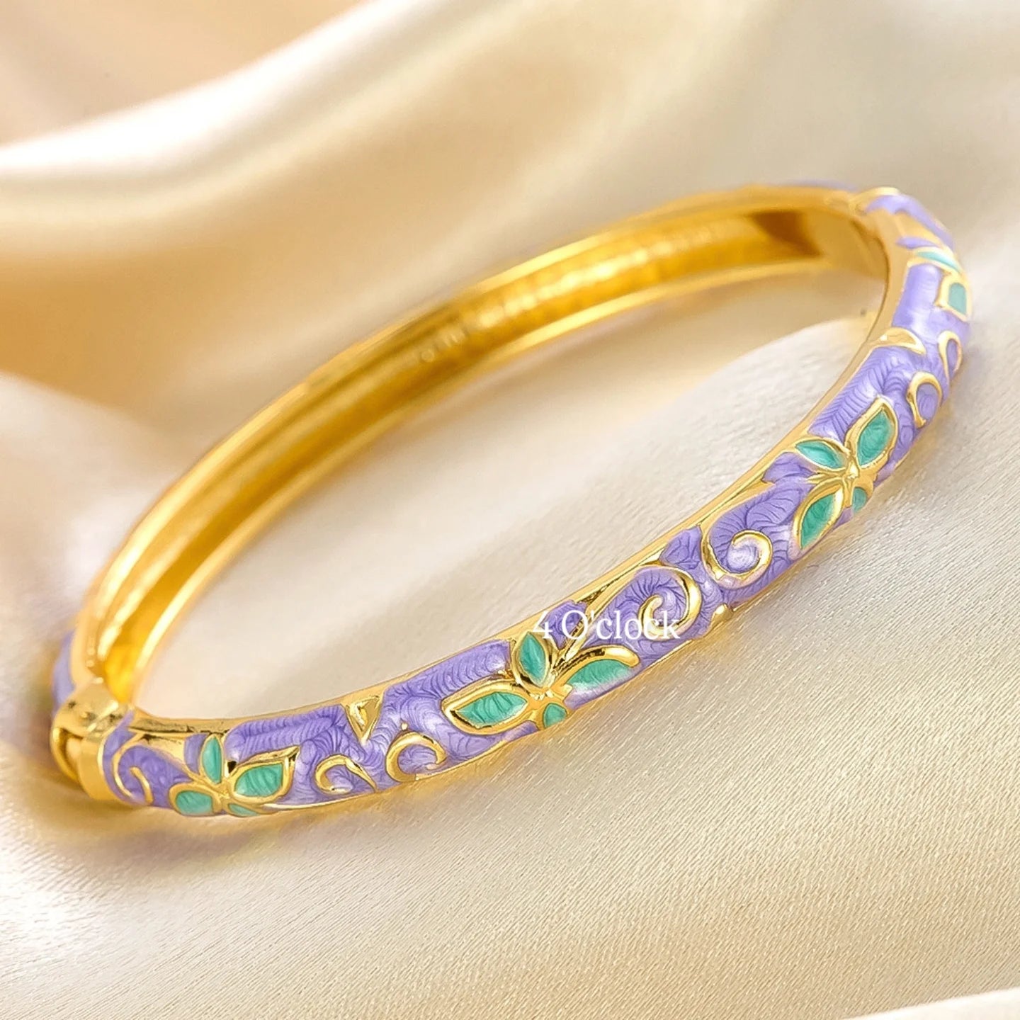 ✨🦢VC122: Vintage Victorian Enamel Bangles : Purple Veil 🌸🕯️