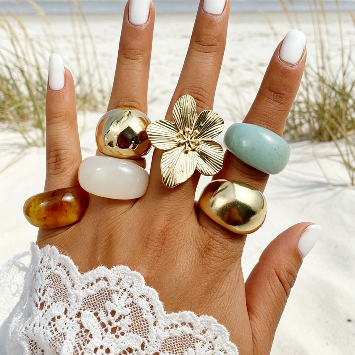 RS187: Maximalistic Finger Ring Sets - 6pcs