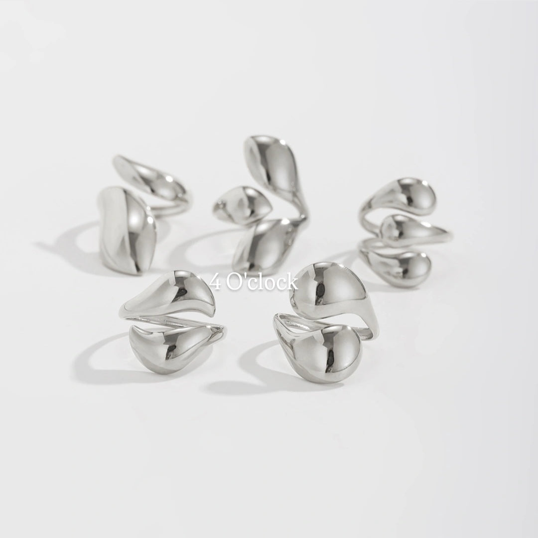✨RS104: Maximalistic Finger Ring Sets (Silver) - 5pcs (Full set adjustable)