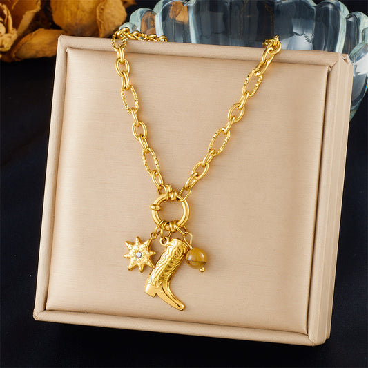 CN29: 18K Gold Plated Premium Stainless Steel Charm Necklace