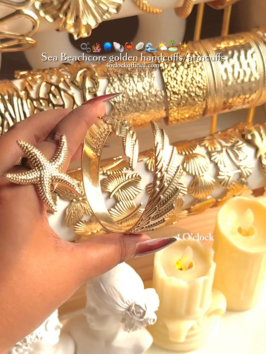 ✨HC131: Handcuff for Stack: Gold Wings Bracelet✨