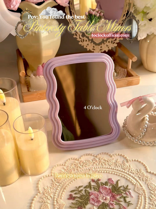 M14: Rippled Makeup Mirror: Rose Purple