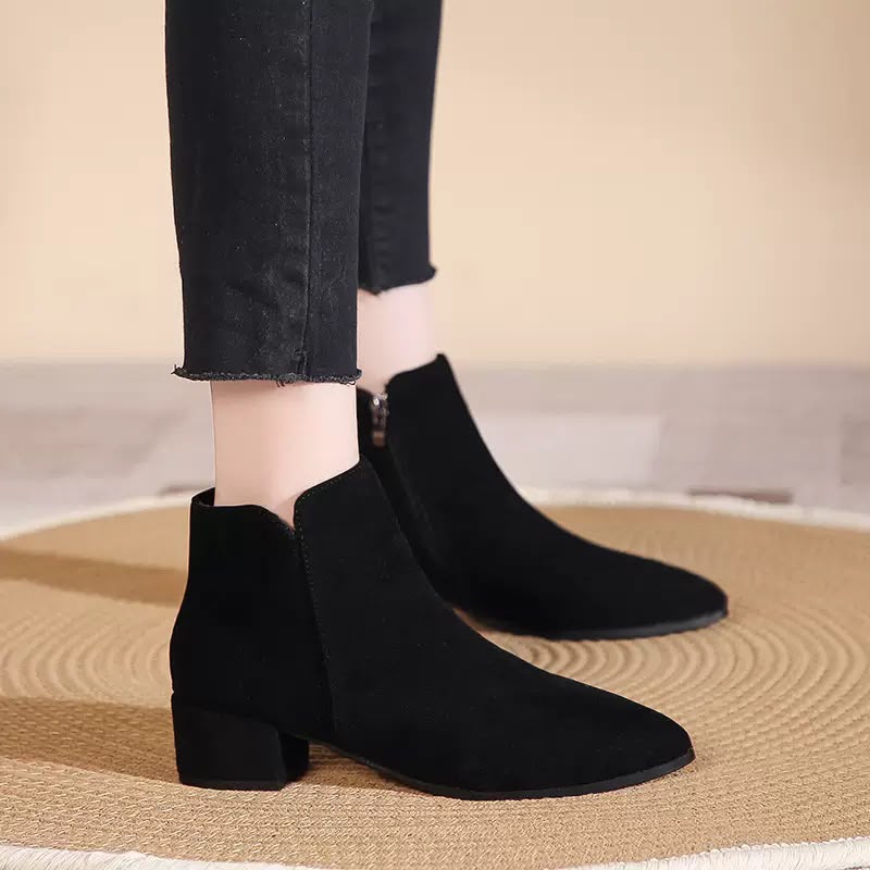 Ankle Boots With Side Zipper: Black (PRE ORDER ONLY)