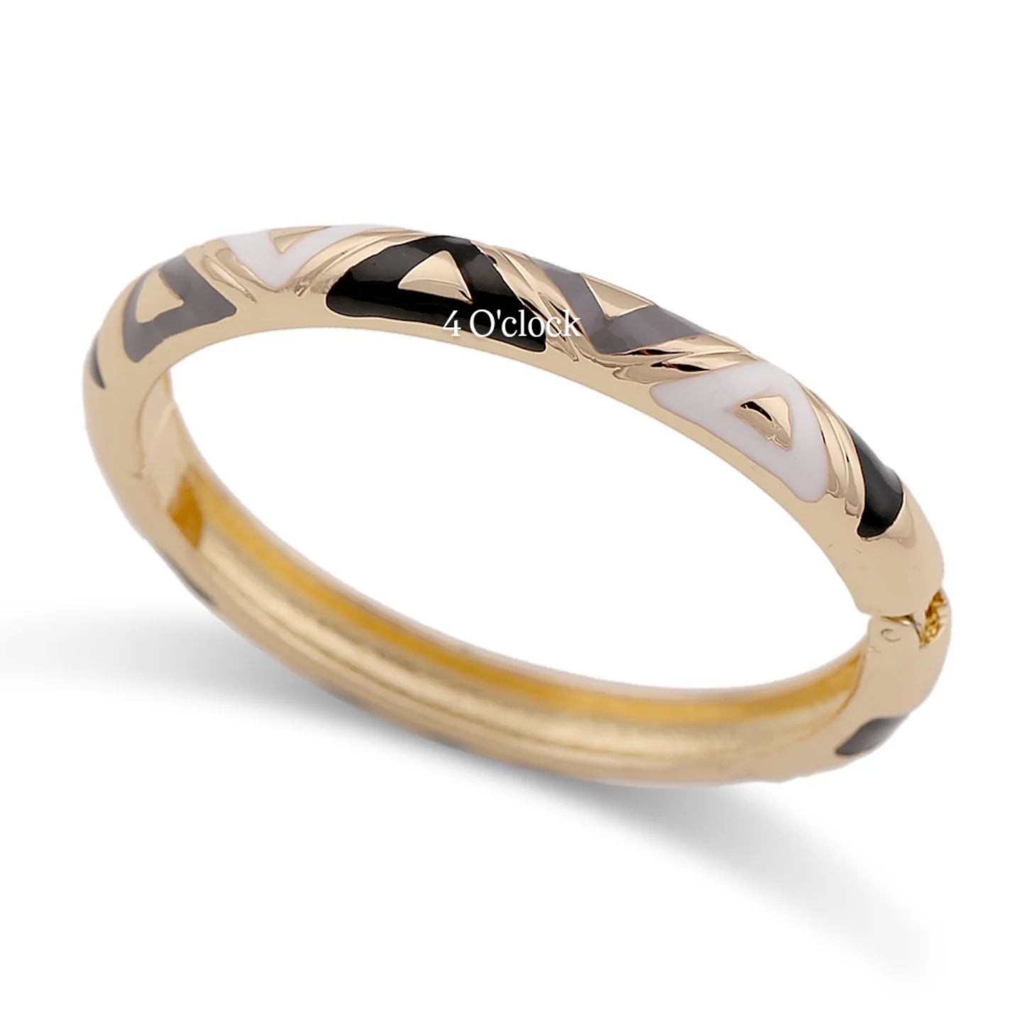 VC80: Vintage Victorian Enamel Bangles : Onyx Eclipse