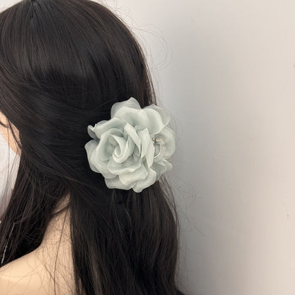 Pinteresty Mesh Rose Hairclaws: Light Blue