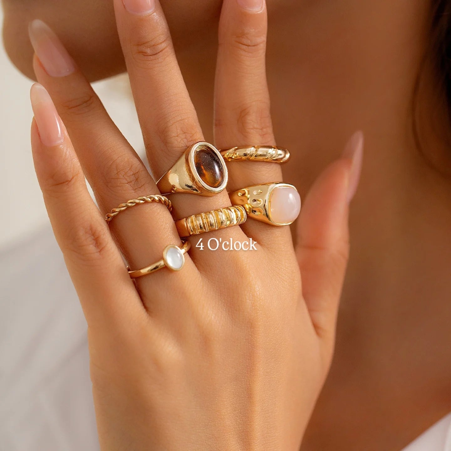 ✨RS99: Maximalistic Finger Ring Sets (Golden) - 6pcs (not adjustable)