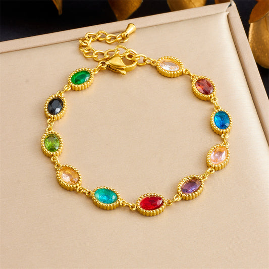 BN09: 18K Gold Plated Premium Stainless Steel Charm Bracelet