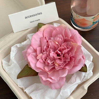 Artificial Flower Side Hairclips: Pink
