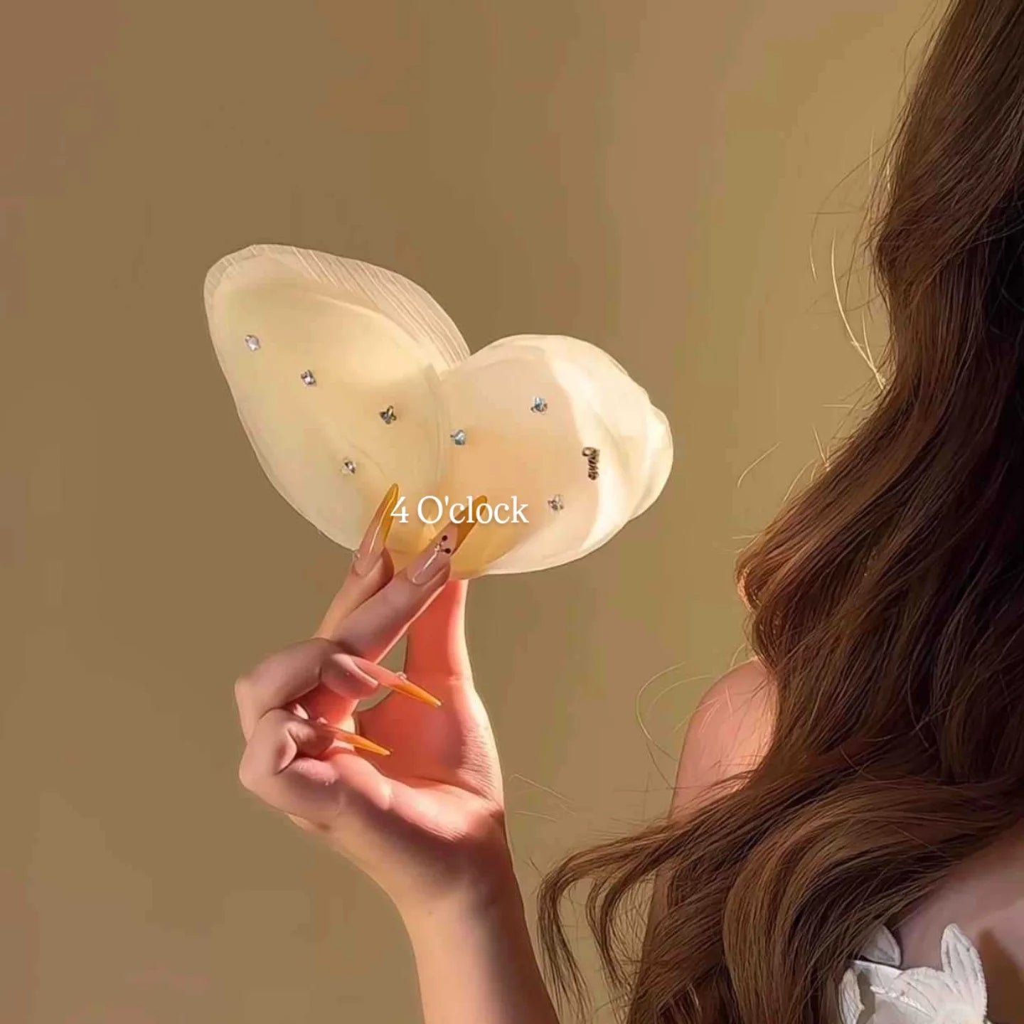 Pinteresty Soft Mesh Butterfly Hair Claws: Off-white
