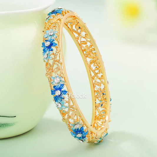 ✨🏰VC10: Cloisonné Vintage Victorian Bangles : Blue 🌸🕯️