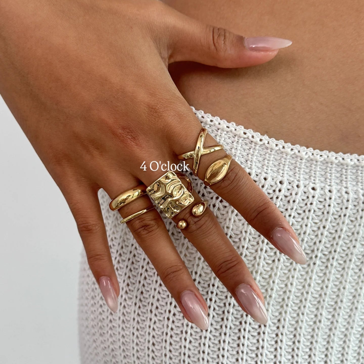 ✨RS105: Maximalistic Finger Ring Sets (Golden) - 6pcs (Full set adjustable)