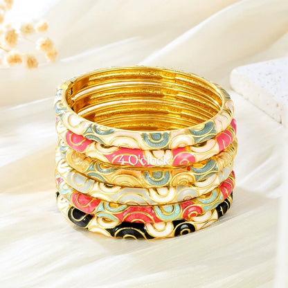 ✨🦢VC139: Vintage Victorian Enamel Bangles : Pink Harmony 🌸🕯️