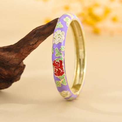 ✨🦢VC93: Vintage Victorian Enamel Bangles : Mystic Flora 🌸🕯️
