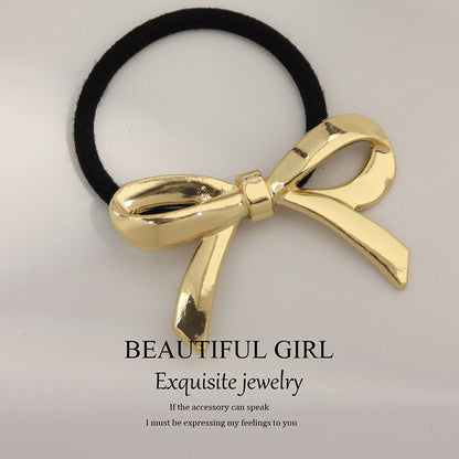 Pinteresty Chunky Hairband: Shiny Bow Gold