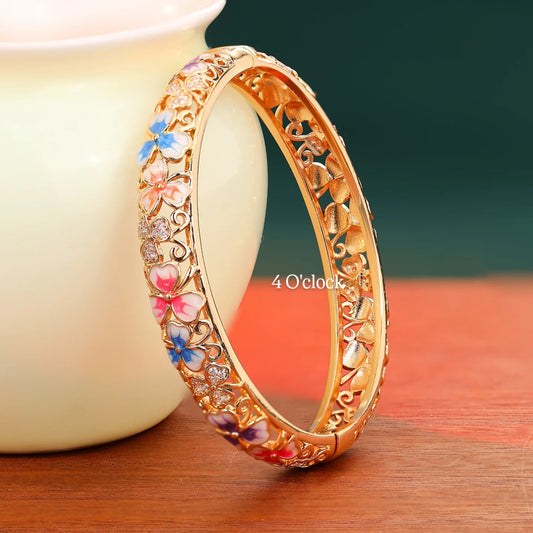 ✨🏰VC56: Cloisonné Vintage Victorian Bangles : Multicolor 🌸🕯️