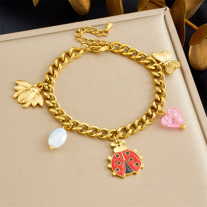 BN06: 18K Gold Plated Premium Stainless Steel Charm Bracelet