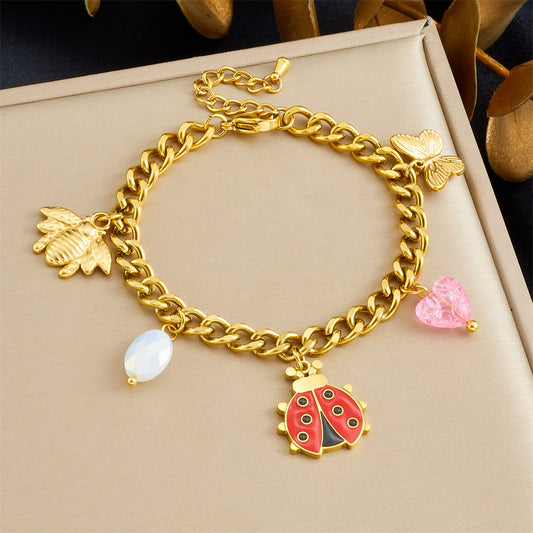 BN06: 18K Gold Plated Premium Stainless Steel Charm Bracelet