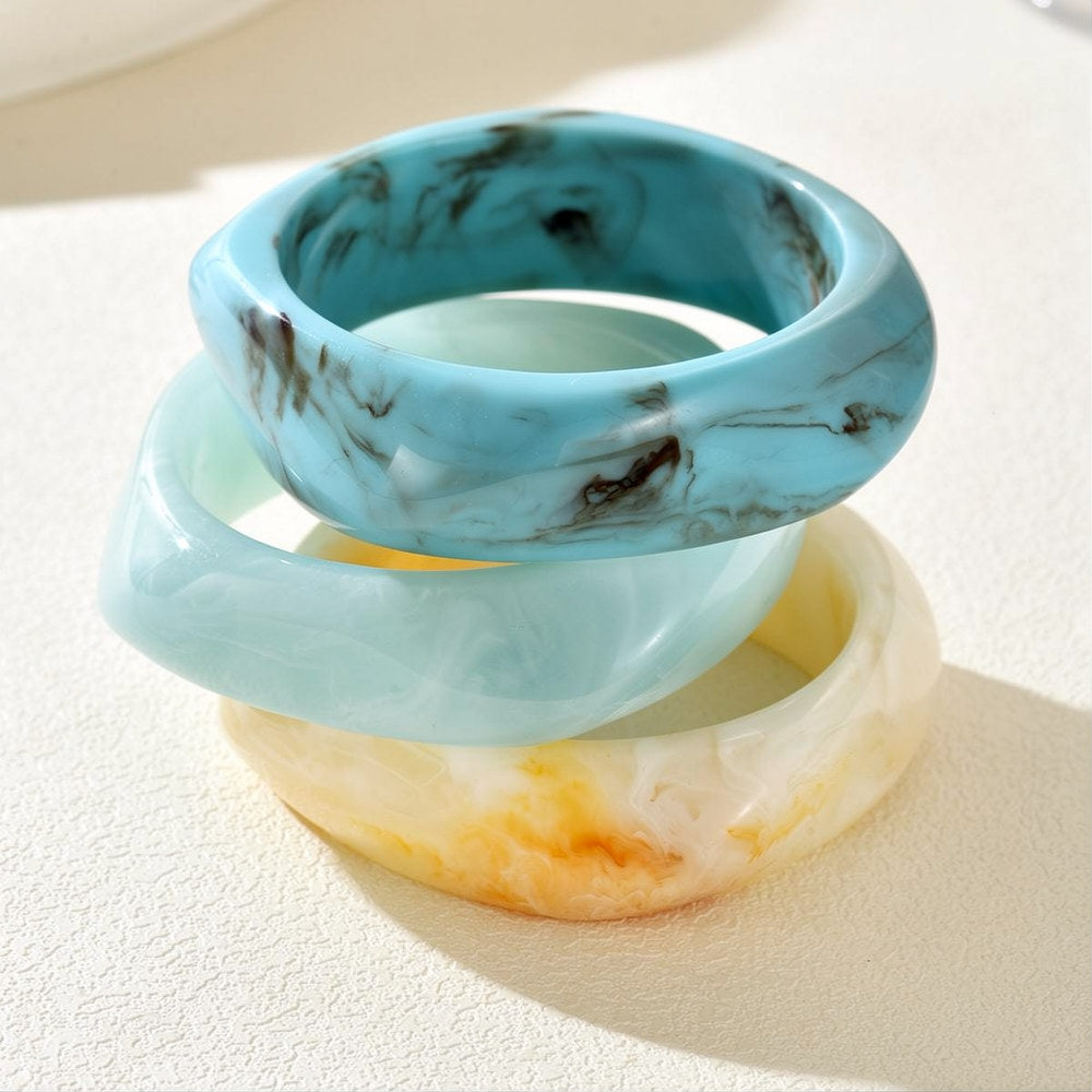HC169: Trendy Resin Bangle Set (3pcs)
