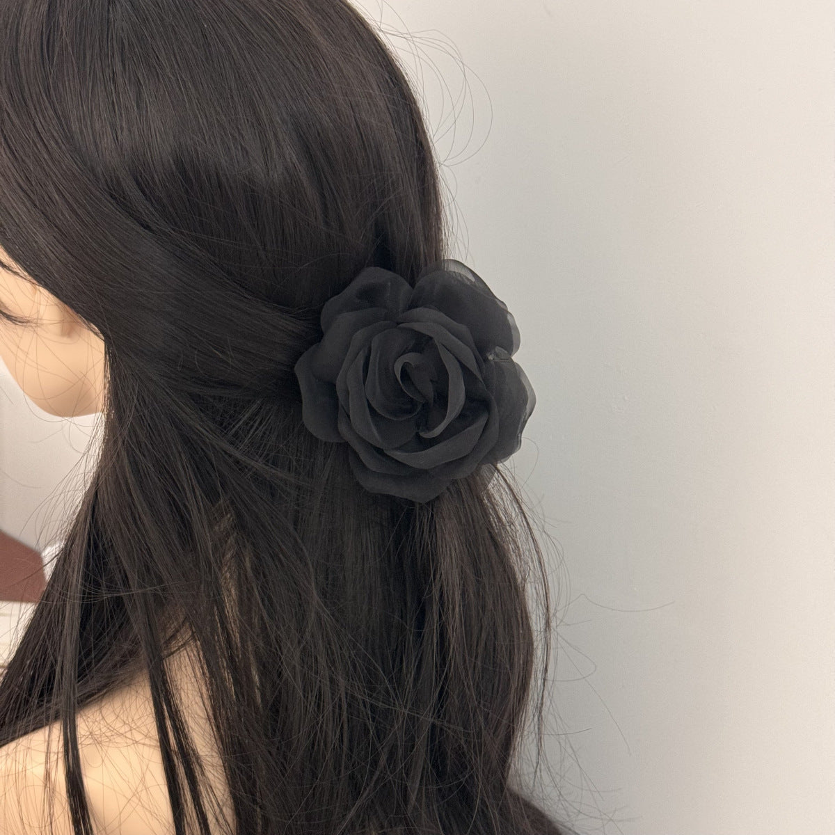 Pinteresty Mesh Rose Hairclaws: Black
