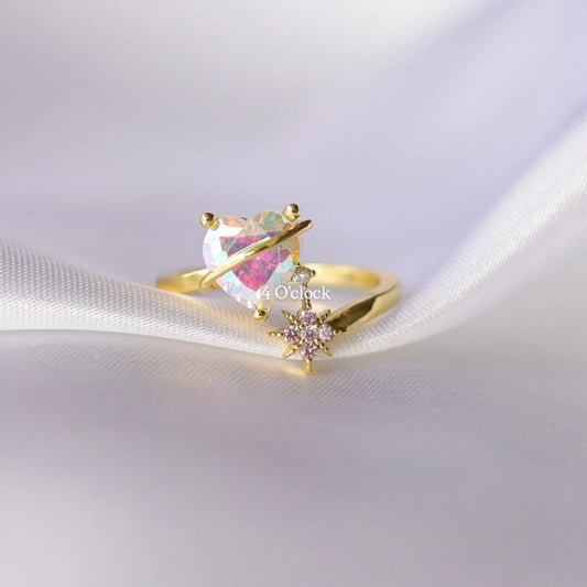 💍R245: Stainless Steel Zircon Minimalistic Finger Ring:  Stardust (1pc) (With Box)✨